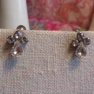 Vintage Vargas Rhinestone Screwback Earrings